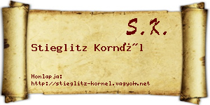 Stieglitz Kornél névjegykártya
